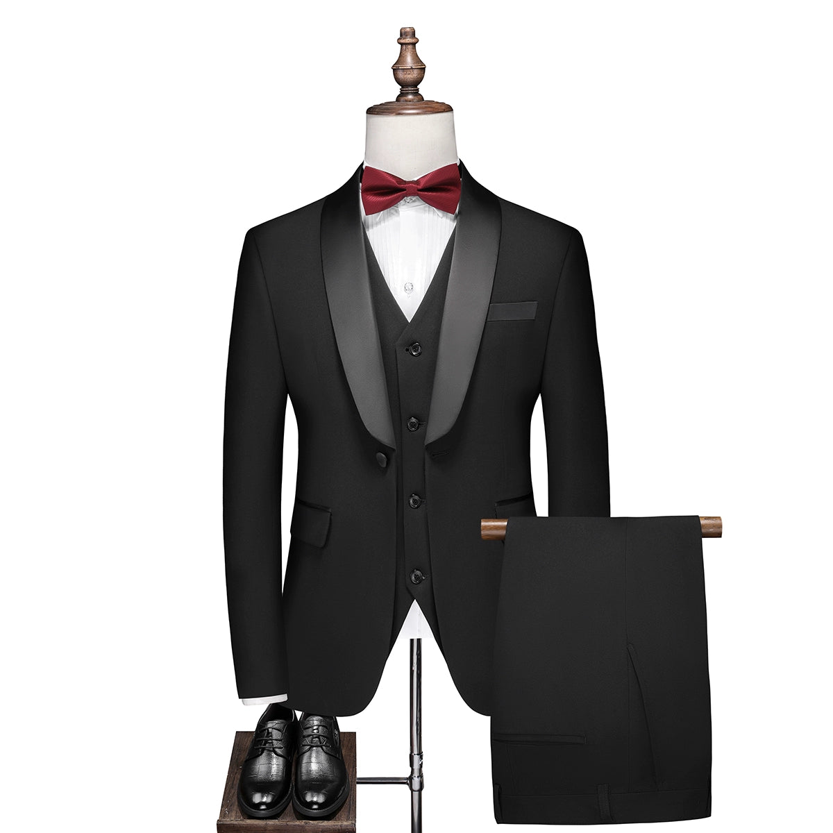 Importé - Ensemble Costume Smoking Homme Slim Style Britannique 3 Pièces