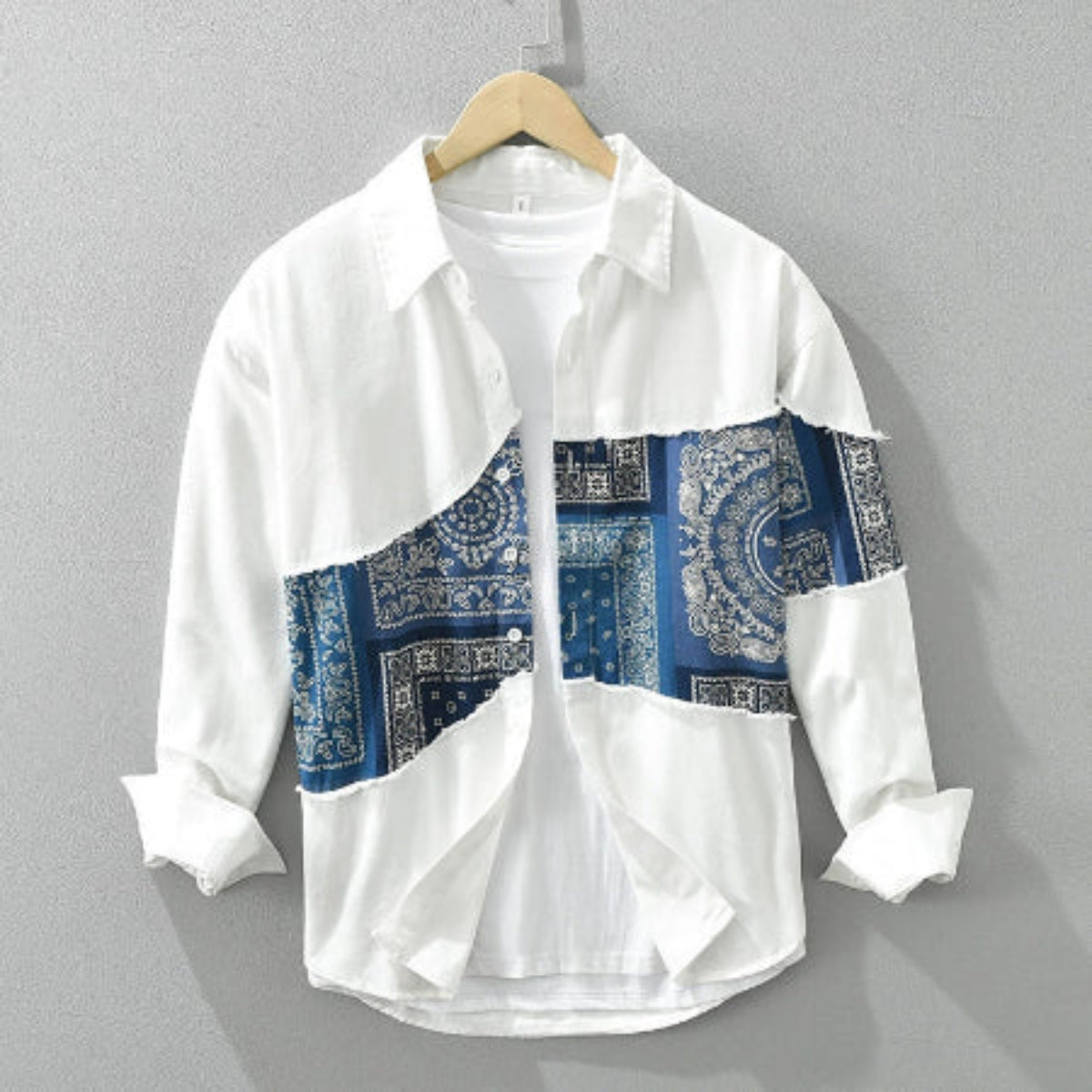 Importé - Chemise 100% Coton Homme Manches Longues Tendance