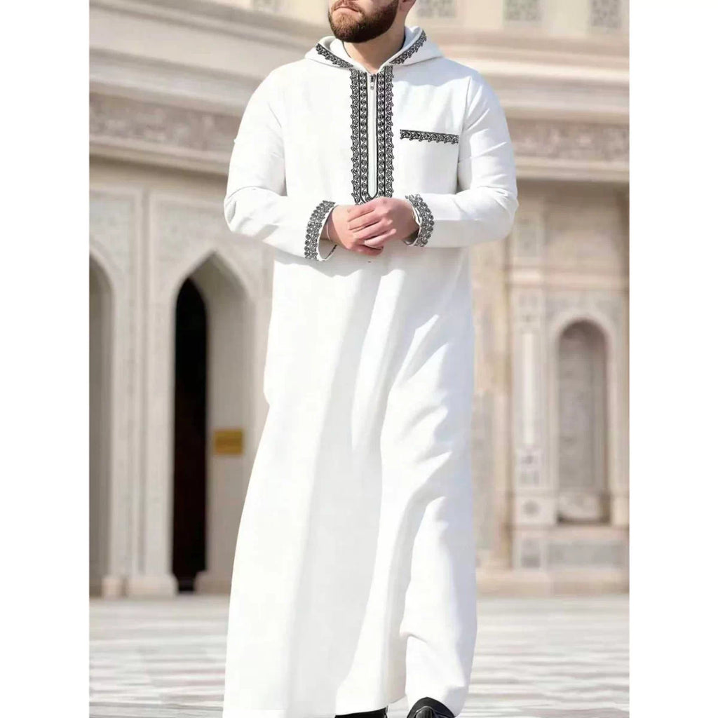 Importé - Boubou Homme Brodé Emirats Manche Longue