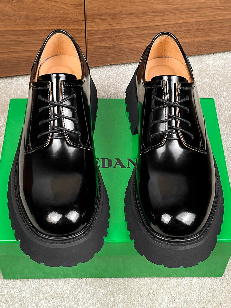 Importé - Chaussure Homme Derby Britanniques En Cuir A Semelles 8Cm