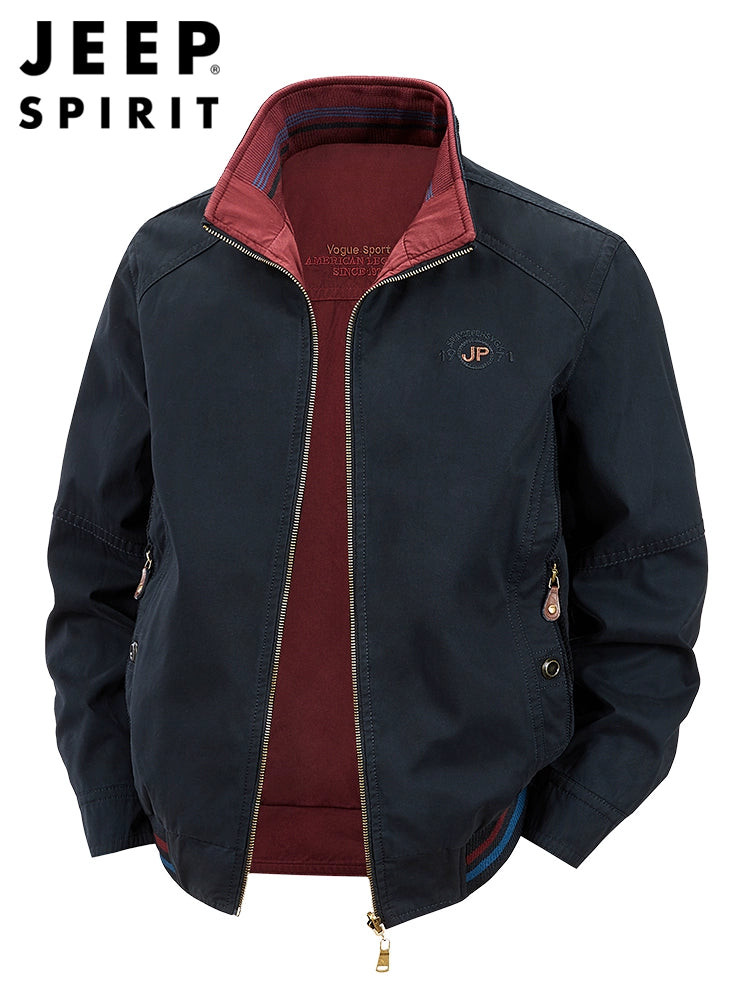 Importé - Veste Jacket 2Face Homme Col Montant Manches Longues 100% coton