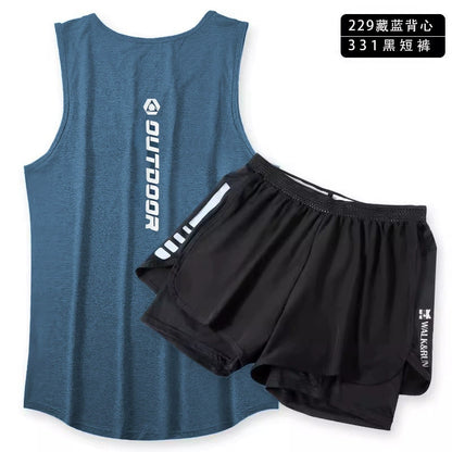 Importé - Ensemble Fitness Sport Homme Gilet + Short