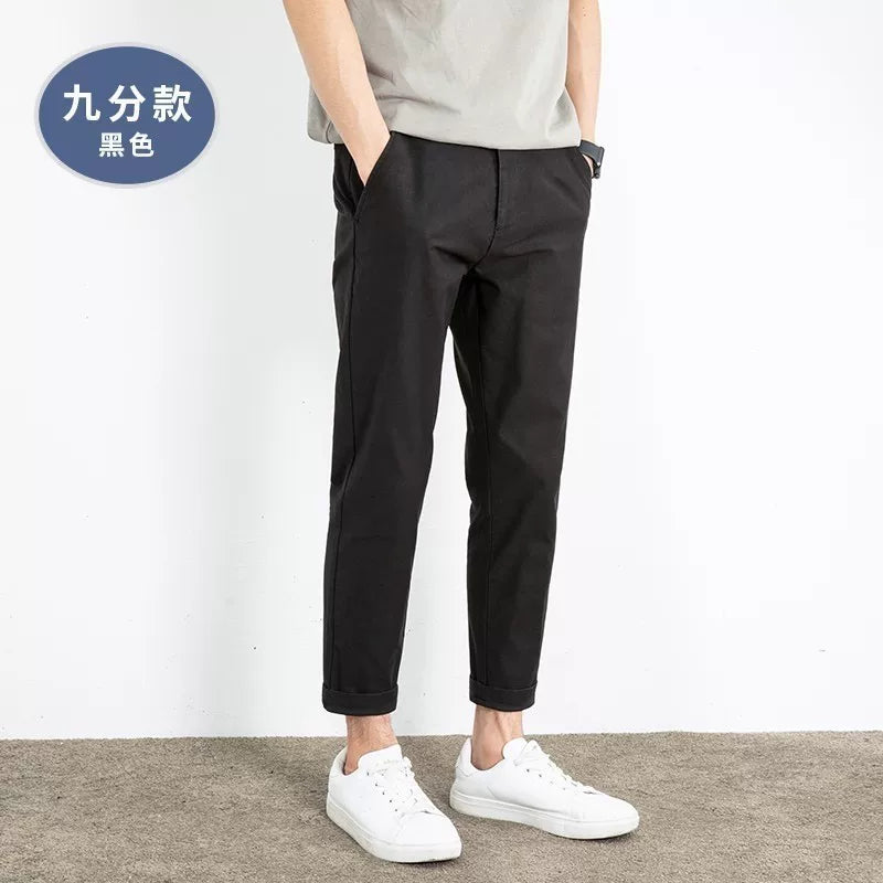 Importé - Pantalon Pur Coton Coupe Slim Homme Décontracté