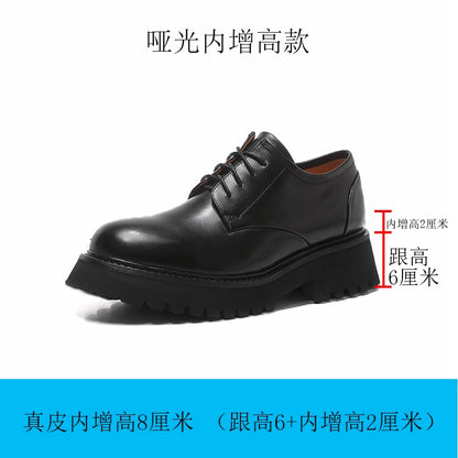 Importé - Chaussure Homme Derby Britanniques En Cuir A Semelles 8Cm