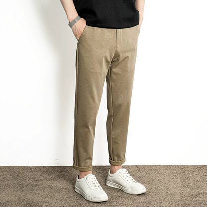 Importé - Pantalon Pur Coton Coupe Slim Homme Décontracté