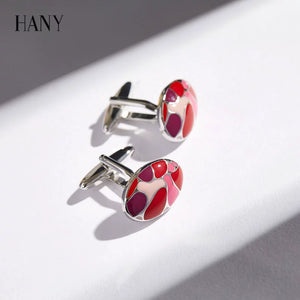 Importé - HANY  Boutons de Manchettes Rouge Cristal