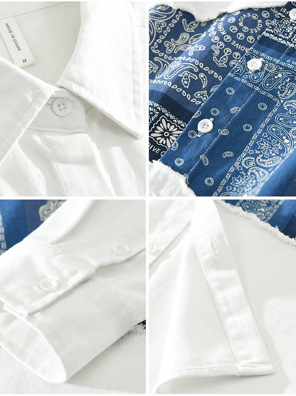 Importé - Chemise 100% Coton Homme Manches Longues Tendance