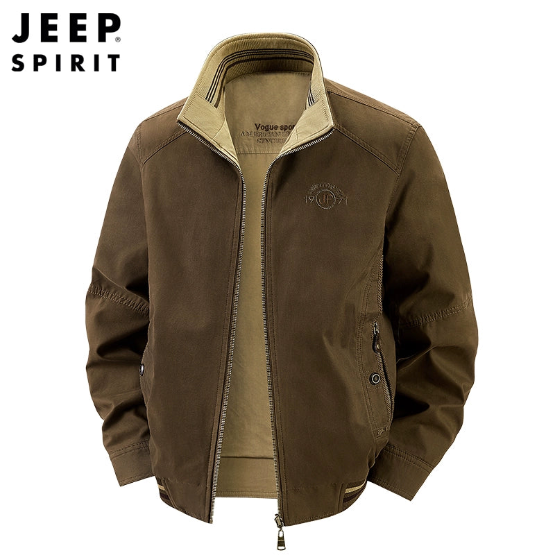 Importé - Veste Jacket 2Face Homme Col Montant Manches Longues 100% coton