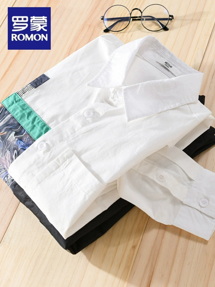 Importé - Chemise Homme Décontractéé Manches Longues Pur Coton