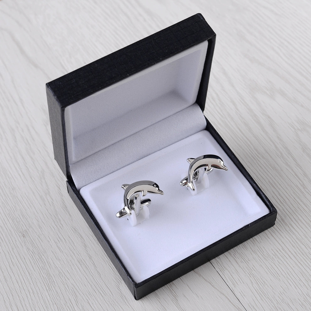 Importé - Boutons de Manchettes Homme - En Argent Brillant