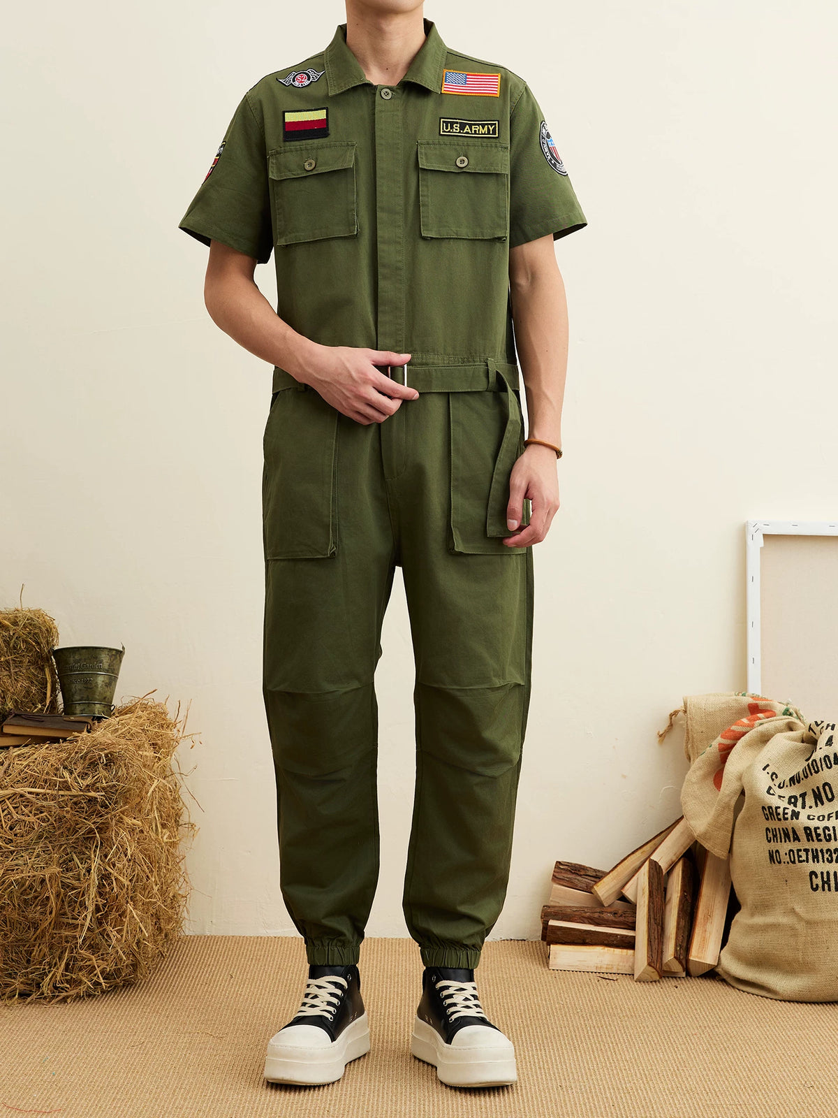 Importé - Combinaison Homme Tendance Style Militaire