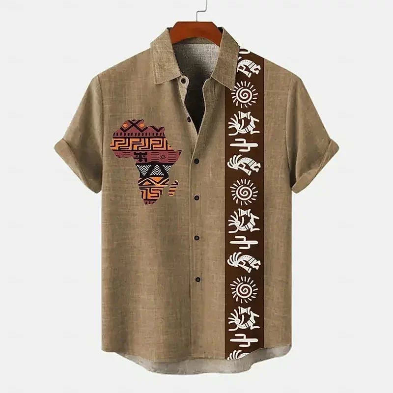 Importé - Chemise Coton Lin Homme Décontracté Manches Courtes