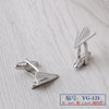 Importé - Boutons de Manchettes Homme - En Argent Brillant
