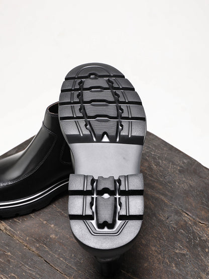 Importé - Chaussure Homme Bottines Britannique À Gaine En Cuir Mat