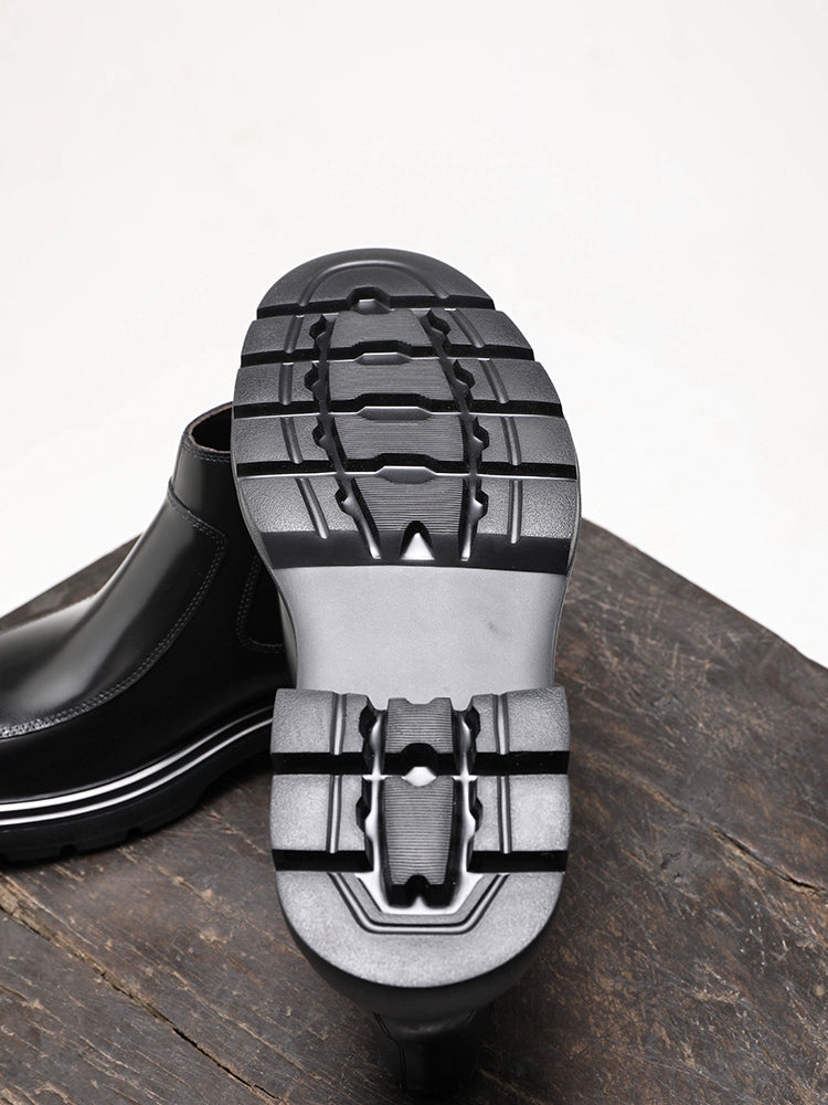 Importé - Chaussure Homme Bottines Britannique À Gaine En Cuir Mat