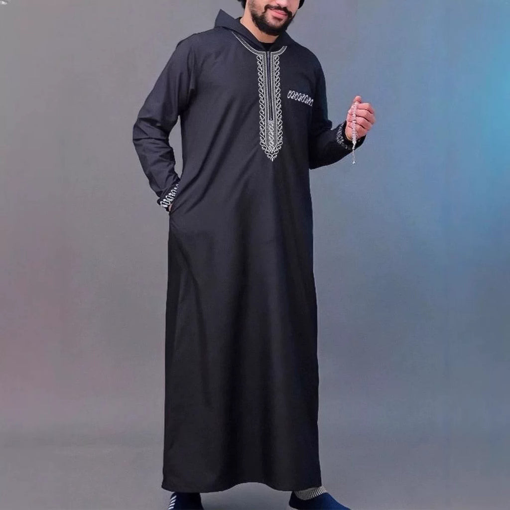 Importé - Boubou Homme Brodé Emirats Manche Longue