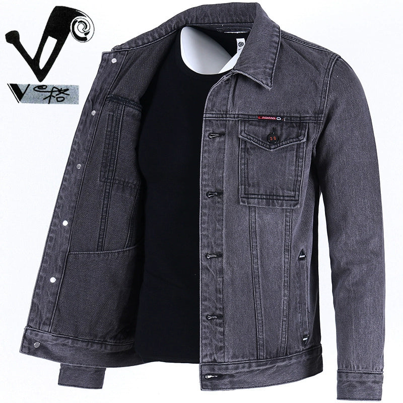 Importé - Jacket Veste Jean Homme Décontractée Manches Longues