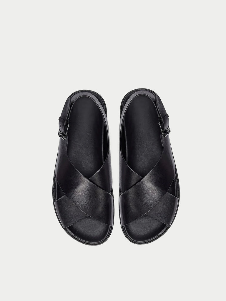 Importé - Chaussure Sandales A Brides Croisées Décontractées En Cuir