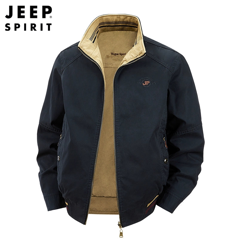 Importé - Veste Jacket 2Face Homme Col Montant Manches Longues 100% coton