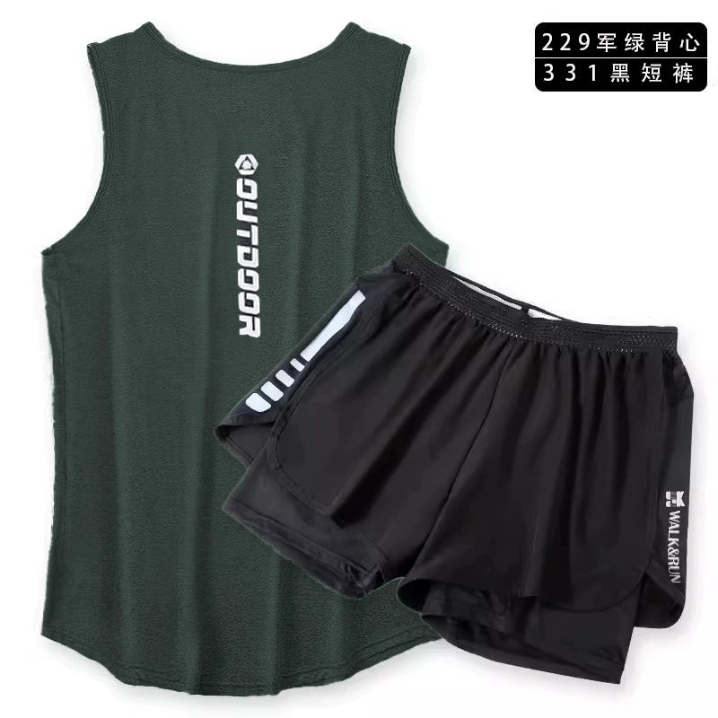 Importé - Ensemble Fitness Sport Homme Gilet + Short