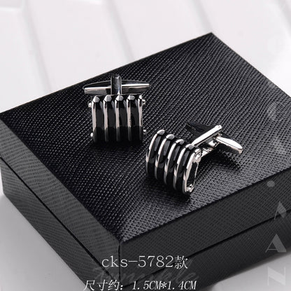 Importé - Boutons de Manchettes Homme - En Argent Brillant