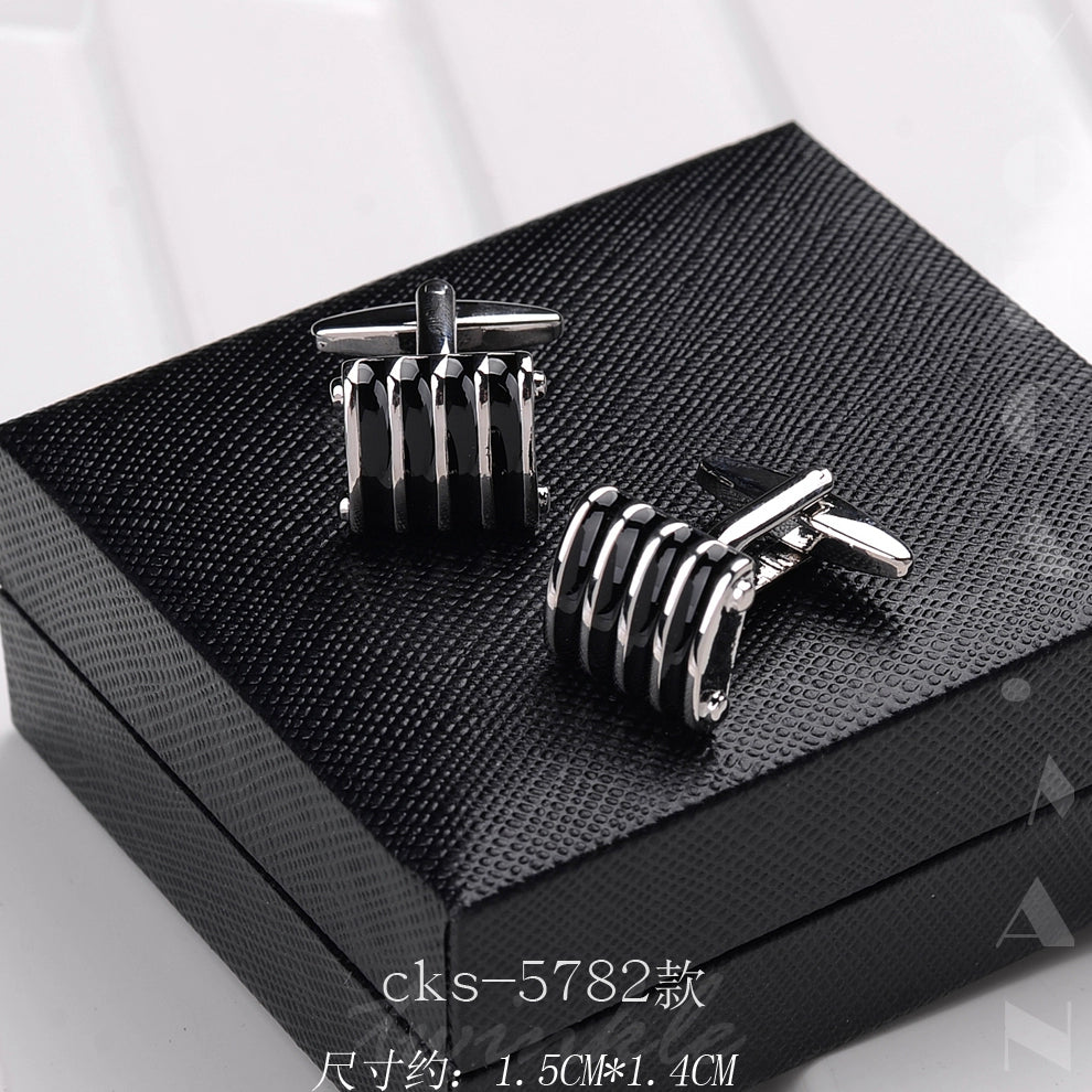 Importé - Boutons de Manchettes Homme - En Argent Brillant