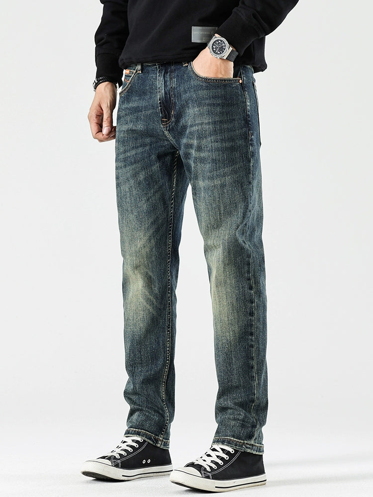 Importé - Pantalon Jean Slim Homme Décontracté Style Rétro