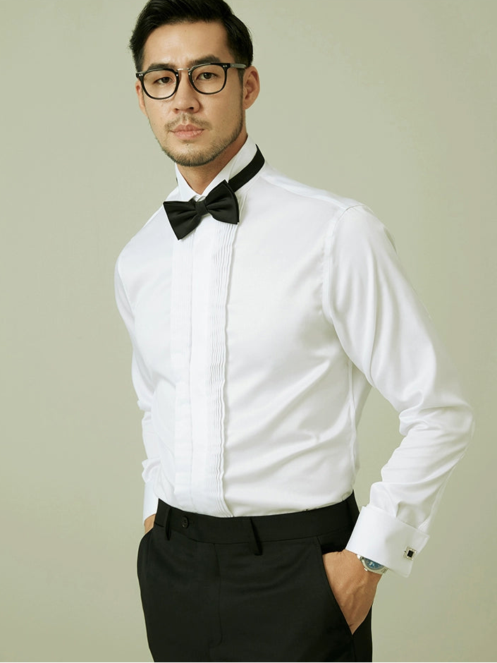 Importé - Chemise Homme de Smoking Décontractée Manches Longues