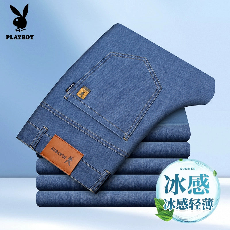 Importé - Playboy Pantalon Jean Stretch Homme Slim Décontracté