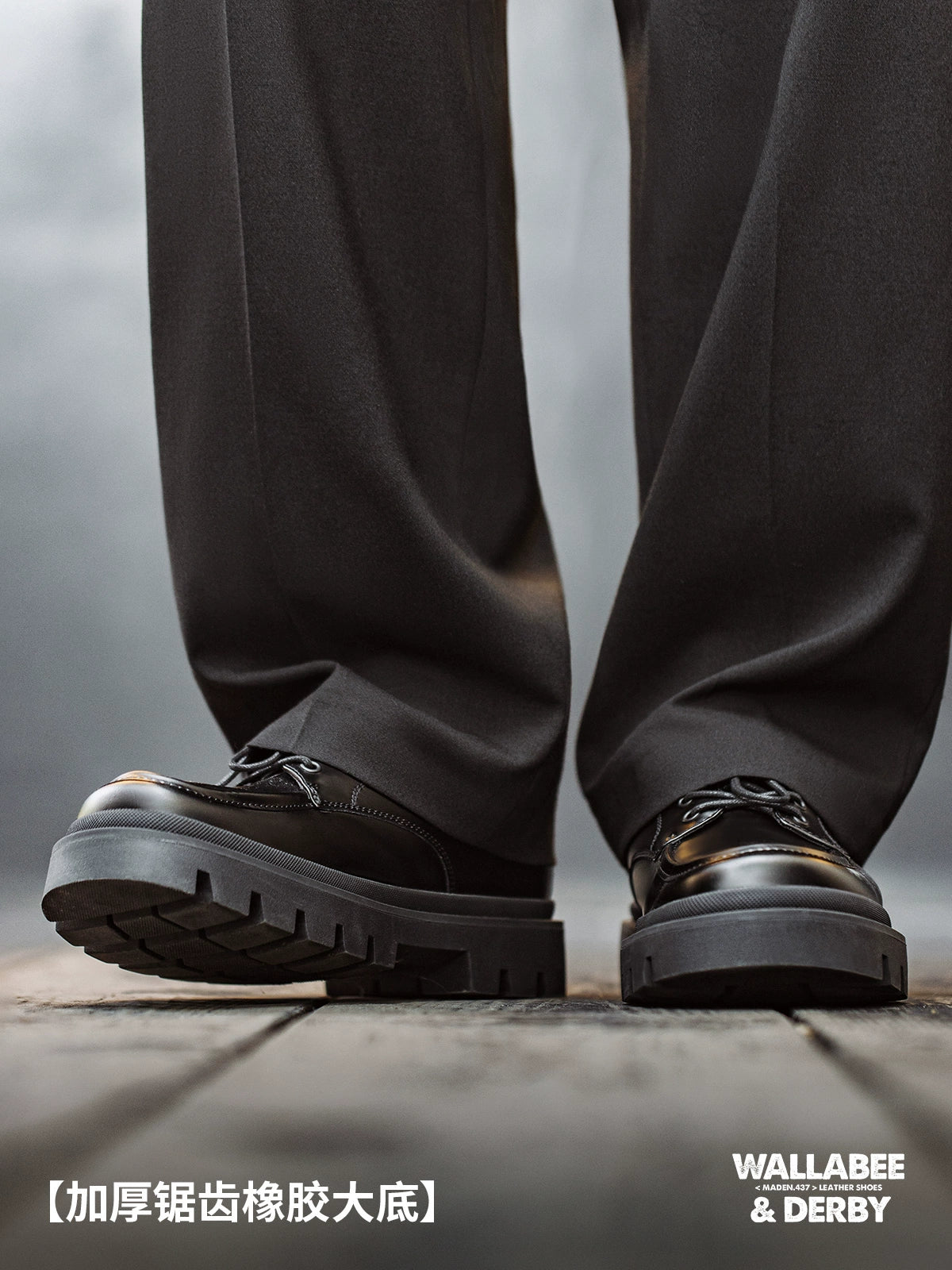 Importé - Chaussure Homme Mocassins Derby  Style Rétro En Cuir