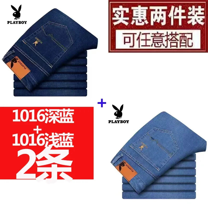 Importé - Lot 2x Pantalons Jean Stretch Homme Playboy Décontracté