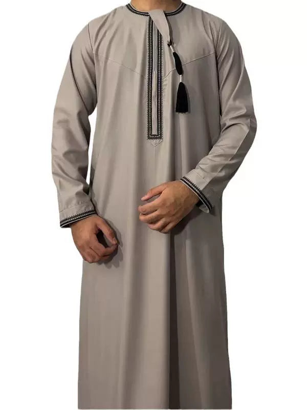 Importé - Boubou Homme Qamis Décontracté Manches Longues Avec fermeture éclair