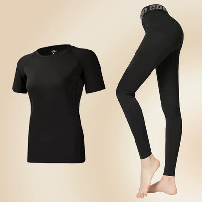 Importé - Ensemble Fitness Sport Femme Leggings Shirt TShirt