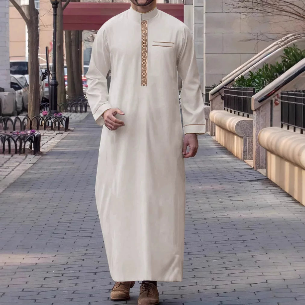 Importé - Boubou Homme Brodé Emirats Manche Longue