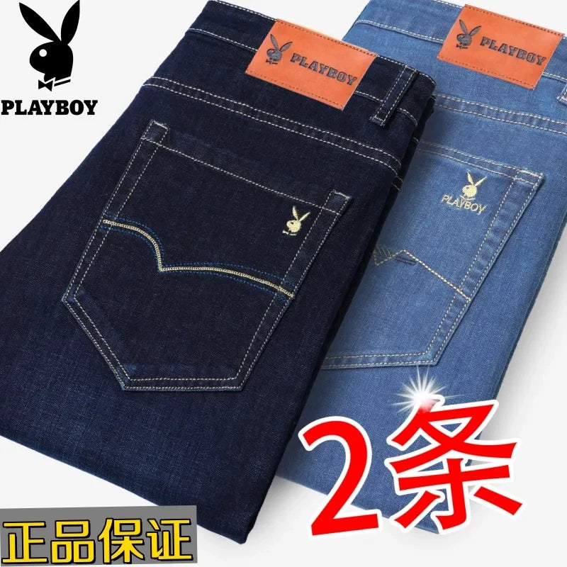 Importé - Playboy Lot 2x Pantalons Jean Stretch Homme Décontracté