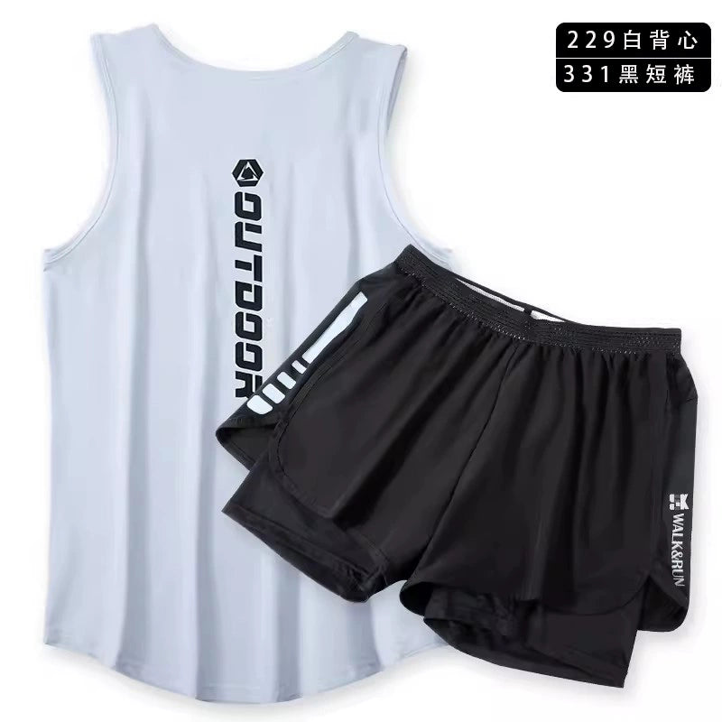 Importé - Ensemble Fitness Sport Homme Gilet + Short