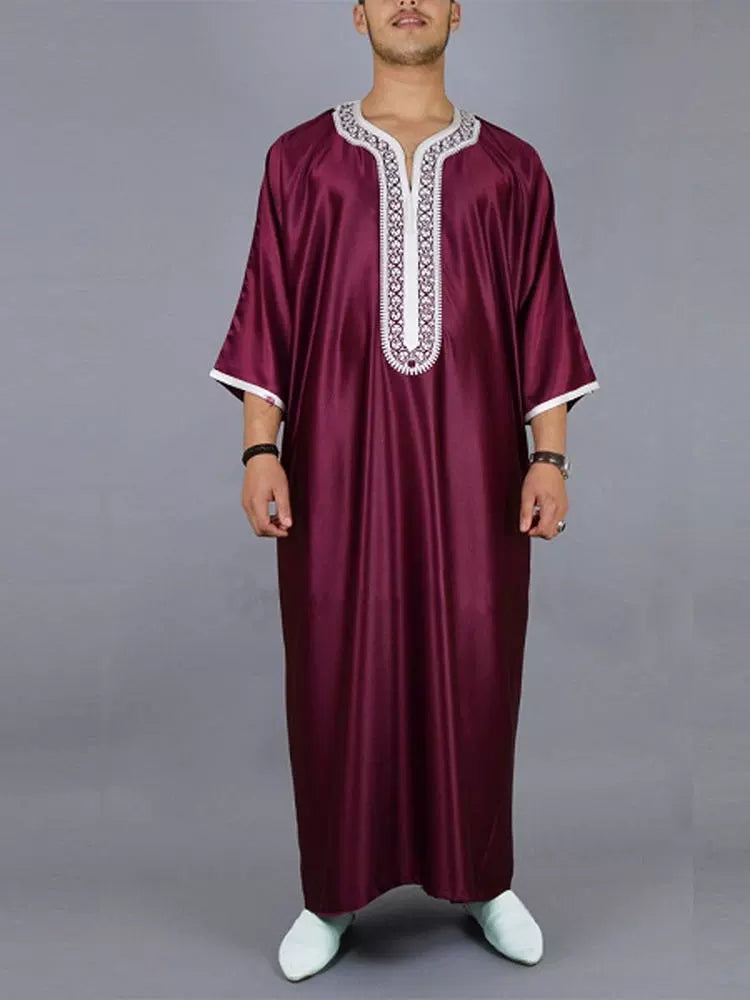 Importé - Boubou Homme Saoudien Décontracté Manches Mi-longues