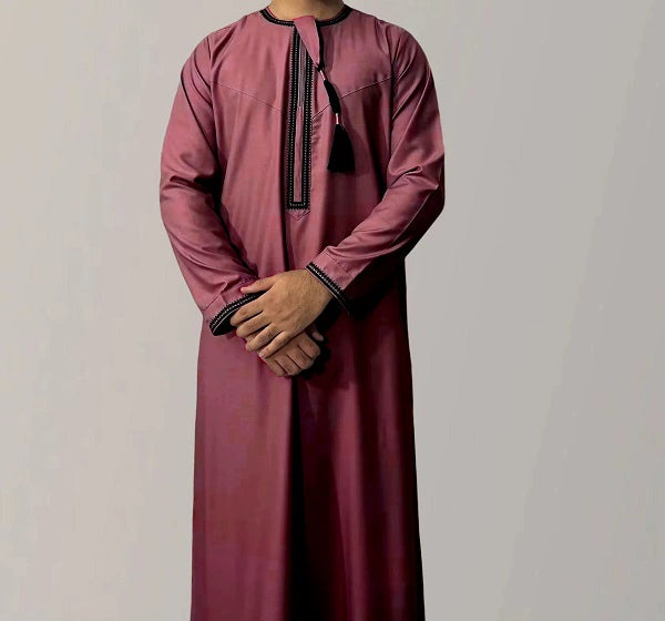 Importé - Boubou Homme Qamis Décontracté Manches Longues Avec fermeture éclair