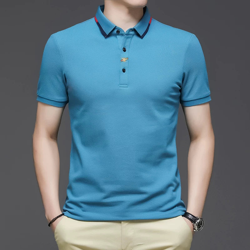 Importé - Polo Brodé Homme Manche Courts