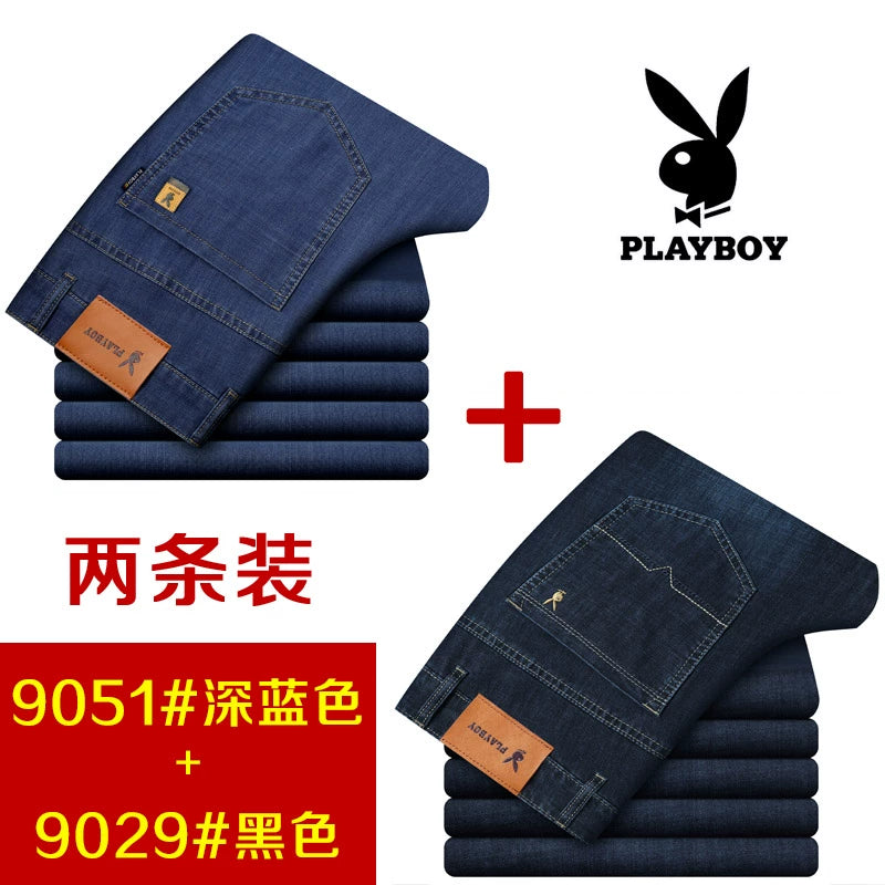 Importé - Playboy Lot 2x Pantalons Leger Jean Stretch Homme