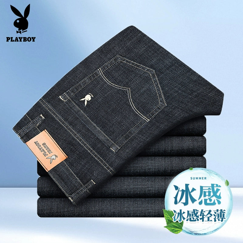 Importé - Playboy Pantalon Jean Stretch Homme Slim Décontracté