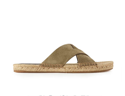 Importé - Chaussure Sandales Plates Décontractées Cuir Daim