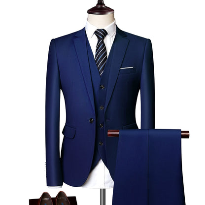 Importé - Ensemble Costume Homme Slim Style Britannique 3 Pièces