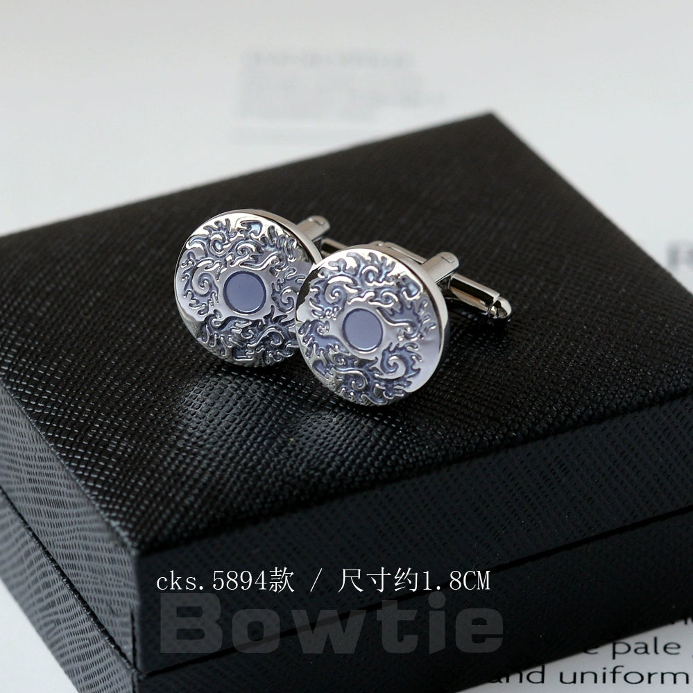 Importé - Boutons de Manchettes Homme - En Argent Brillant