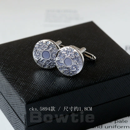 Importé - Boutons de Manchettes Homme - En Argent Brillant