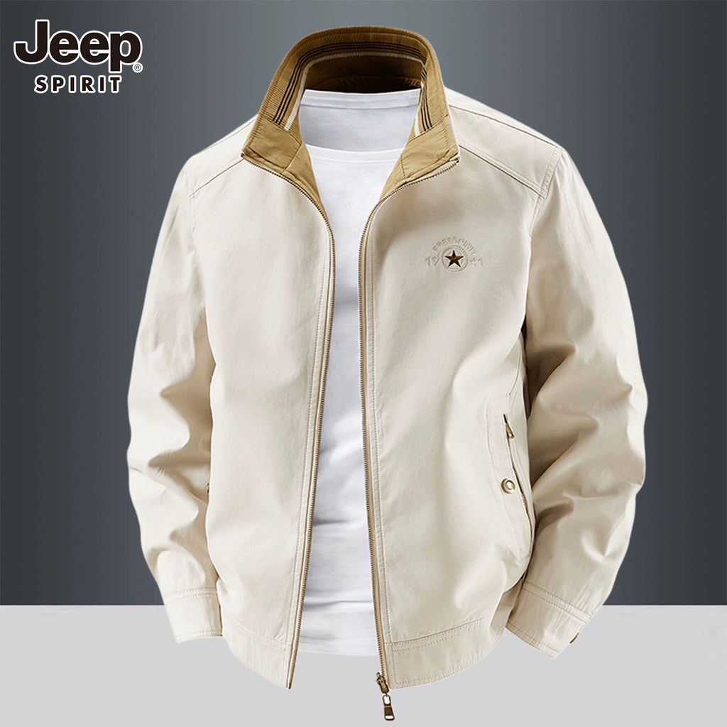 Importé - Veste Jacket Homme Col Montant Manches Longues 100% coton