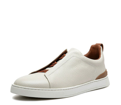 Importé - Chaussure Homme Sport Mocassins  En Cuir Véritable Sans Lacets