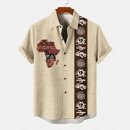 Importé - Chemise Homme Coton Lin Décontracté Manche Courte