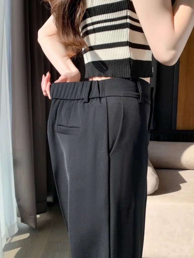 Importé - Pantalon De Costume Femme En Soie Glacée Fine