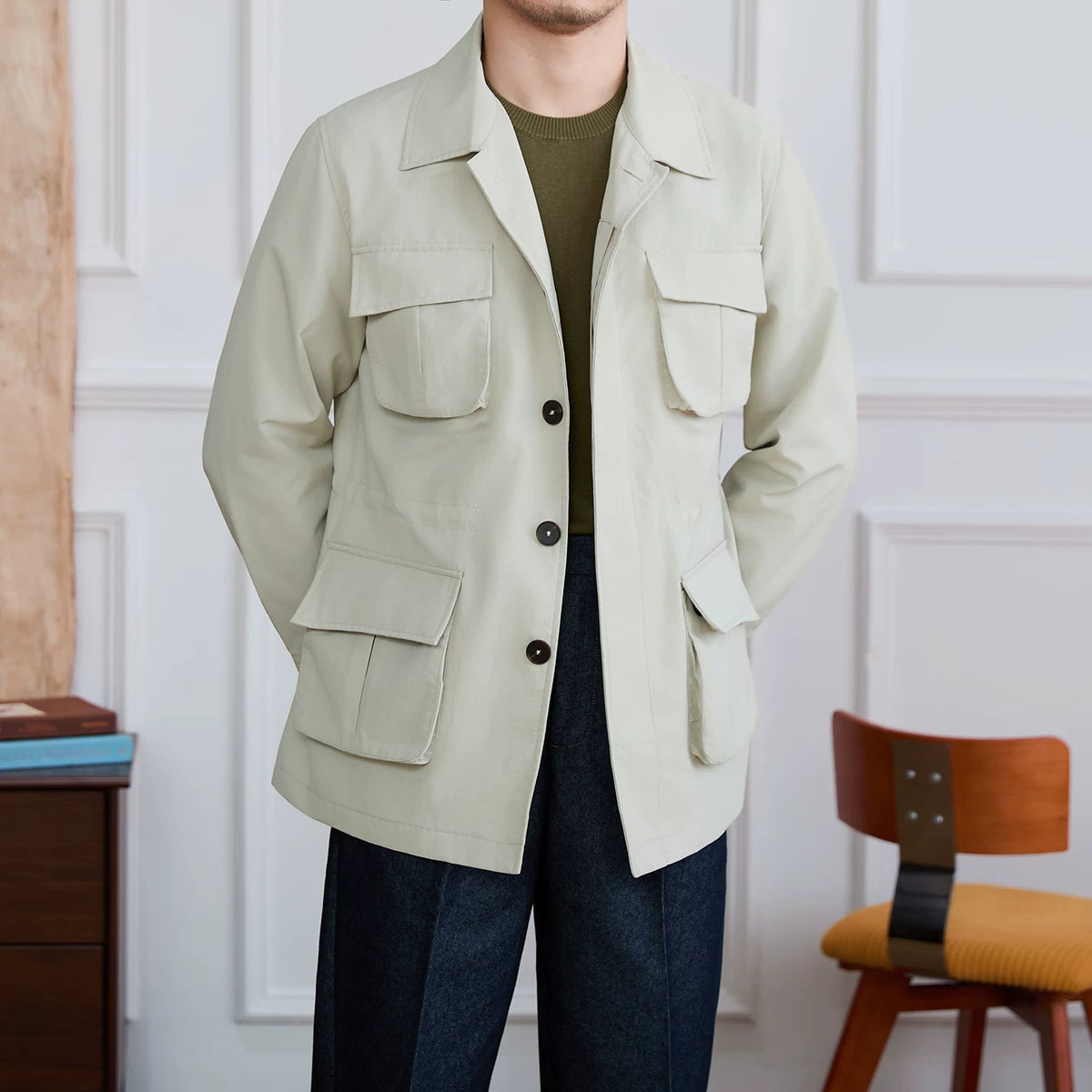 Importé - Veste Jacket Homme Décontracté Sur-Chemise